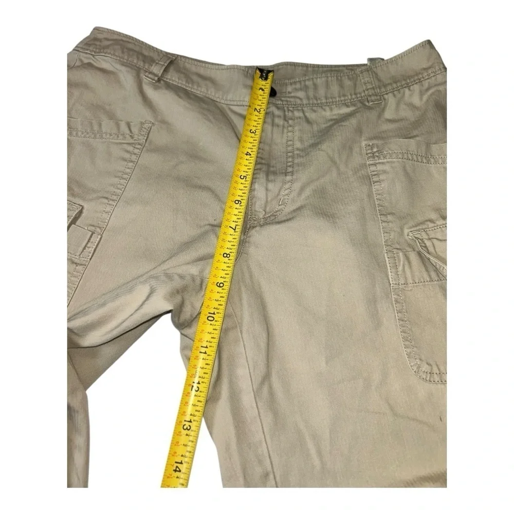 Cato Women Pants 8 Beige Capri Rhinestone City Contemporary Stretch Cargo Modern